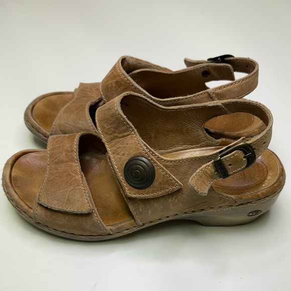 Josef Seibel Nina Women’s Size 36 Tan Leather Velcro Strap On Sandal Shoe Summer - Picture 2 of 10